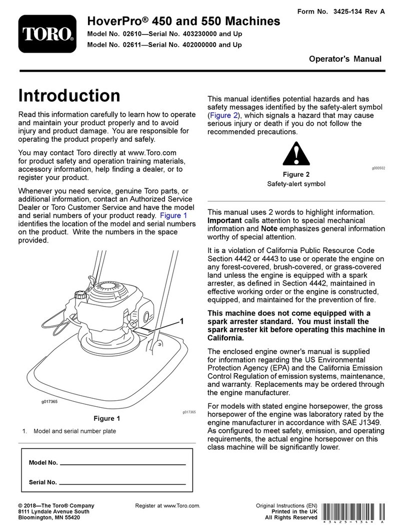 Toro HoverPro 450 User manual Toro HoverPro 450 User manual