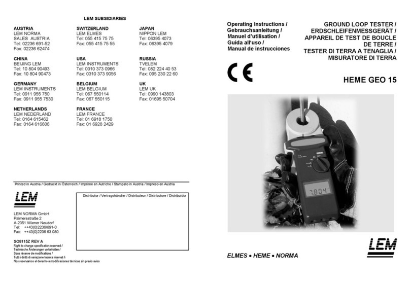 LEM HEME GEO 15 operating instructions