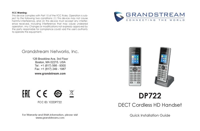Grandstream Networks DP722 User manual Grandstream Networks DP722 User manual