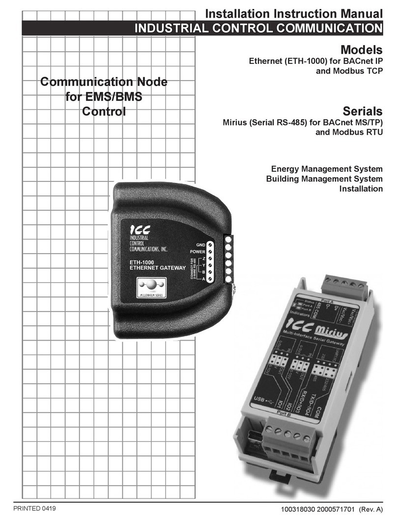 ICC Mirius Installation instructions manual