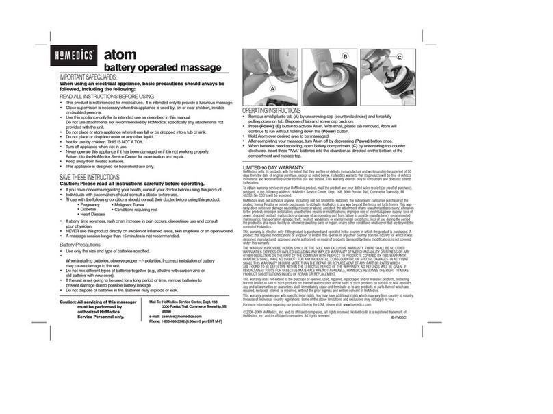 HoMedics atom instructions