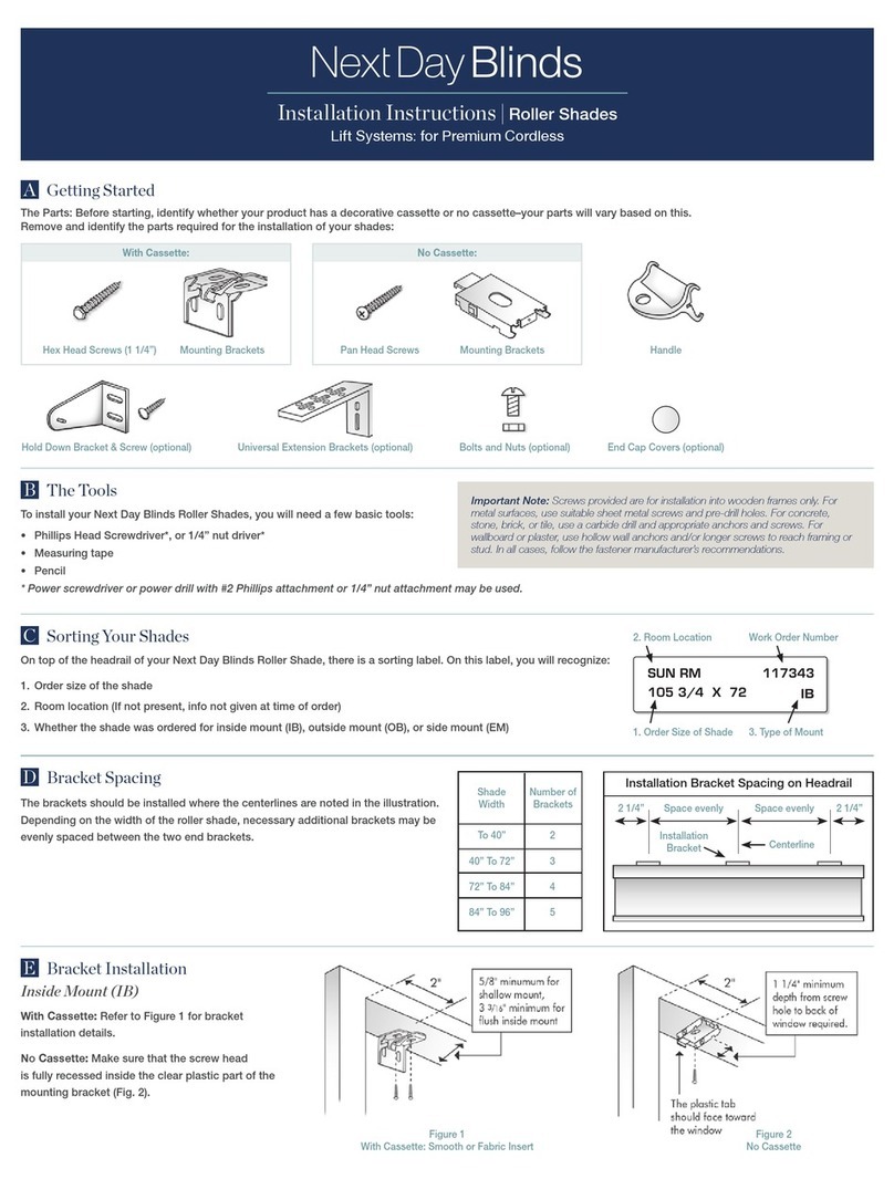 Next Day Blinds Premium Cordless installation instructions