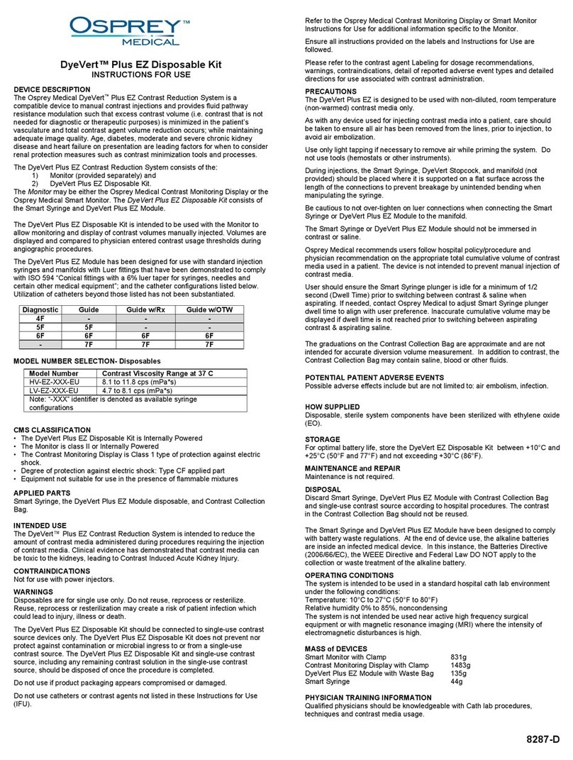 Osprey Medical DyeVert Plus EZ HV-EZ Series Instructions for use