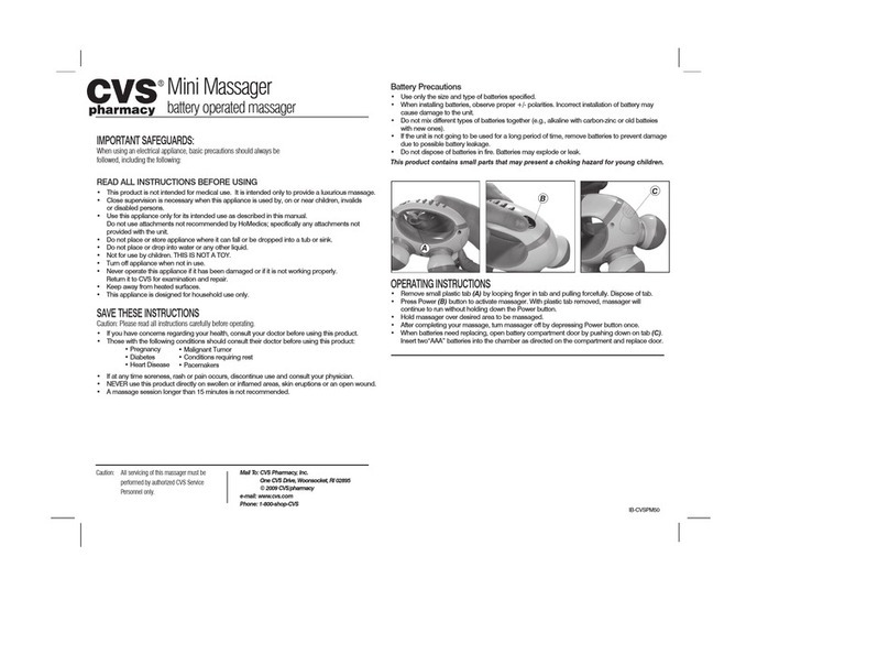 CVS Pharmacy Mini Massager instructions