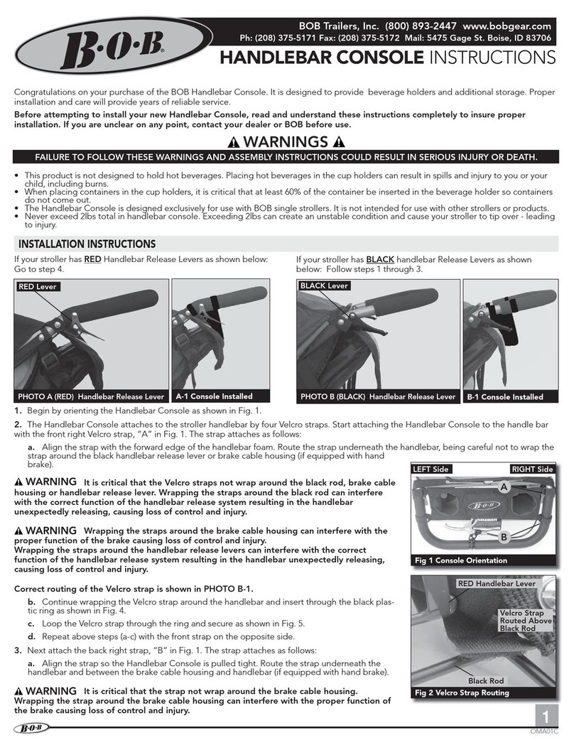 B.O.B HANDLEBAR CONSOLE instructions