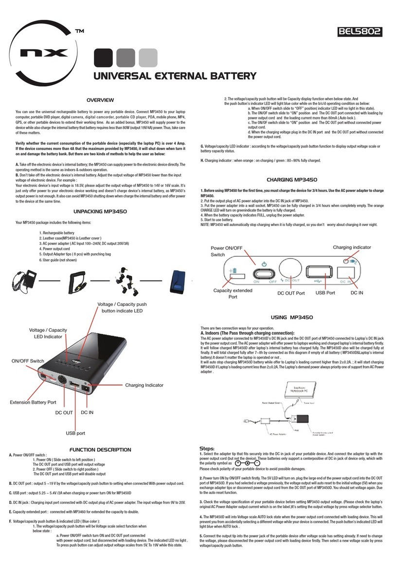 NX BEL5802 manual