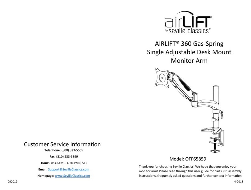Seville Classics AIRLIFT OFF65859 quick start guide