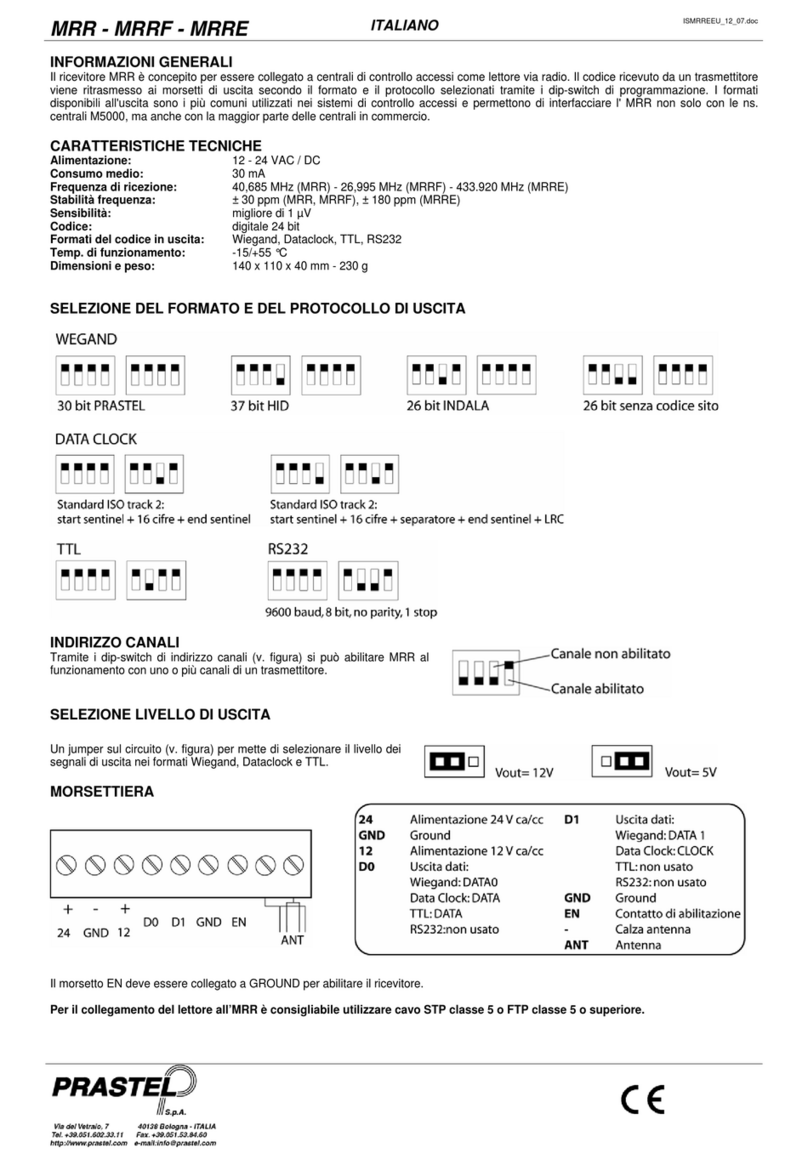 PRASTEL MRR User manual
