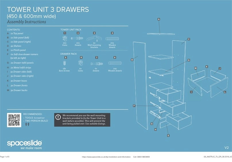spaceslide TOWER UNIT 3 DRAWERS 450mm User manual
