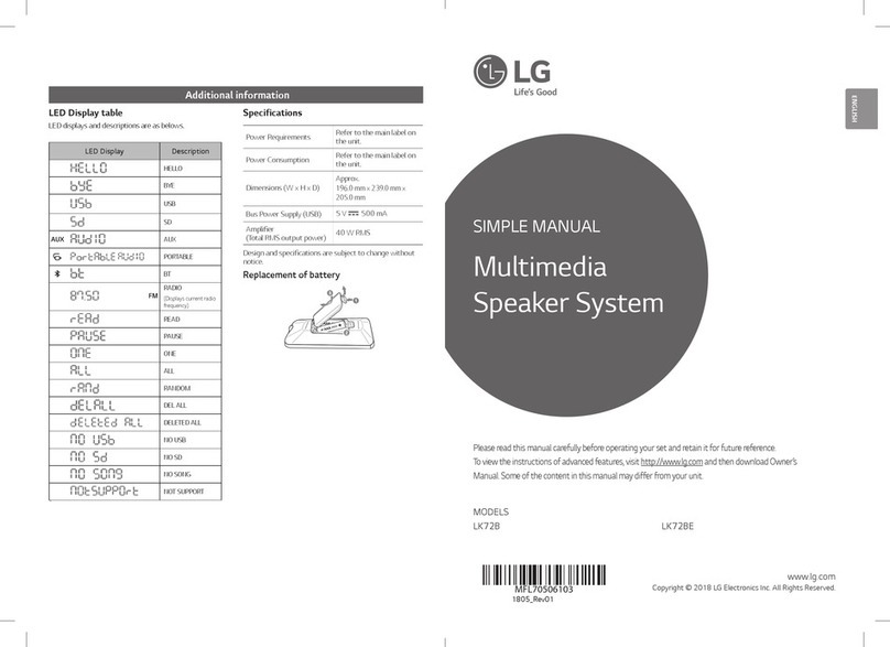LG LK72B Specification sheet