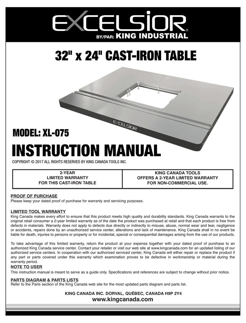 King Industrial EXCELSIOR XL-075 instruction manual