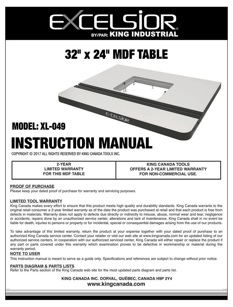 King Industrial EXCELSIOR XL-049 instruction manual