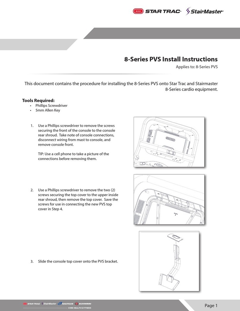 Star Trac StairMaster PVS 8 Series Install instructions