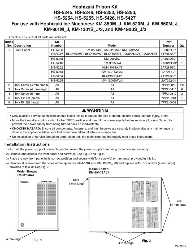 Hoshizaki HS-5245 quick start guide