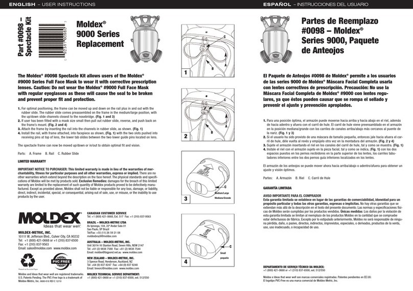 Moldex Spectacle Kit 0098 User instructions