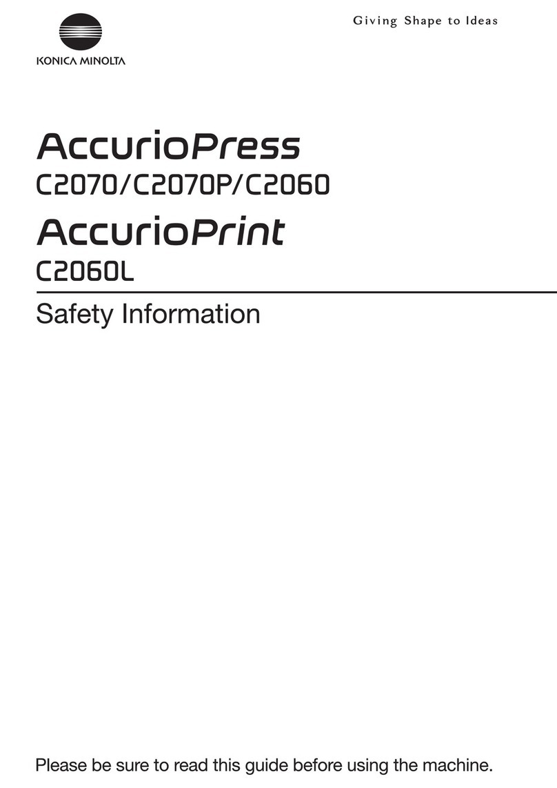 Konica Minolta AccurioPress C2070 Safety information
