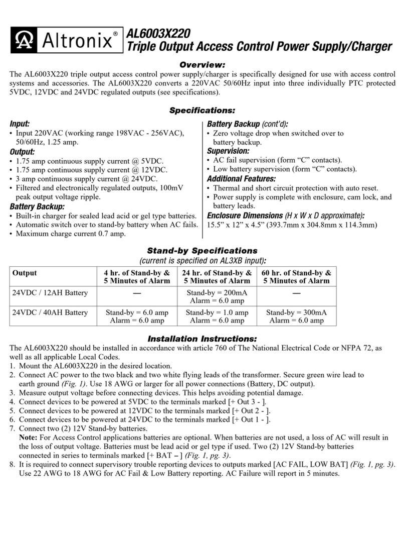 Altronix AL6003X220 User manual