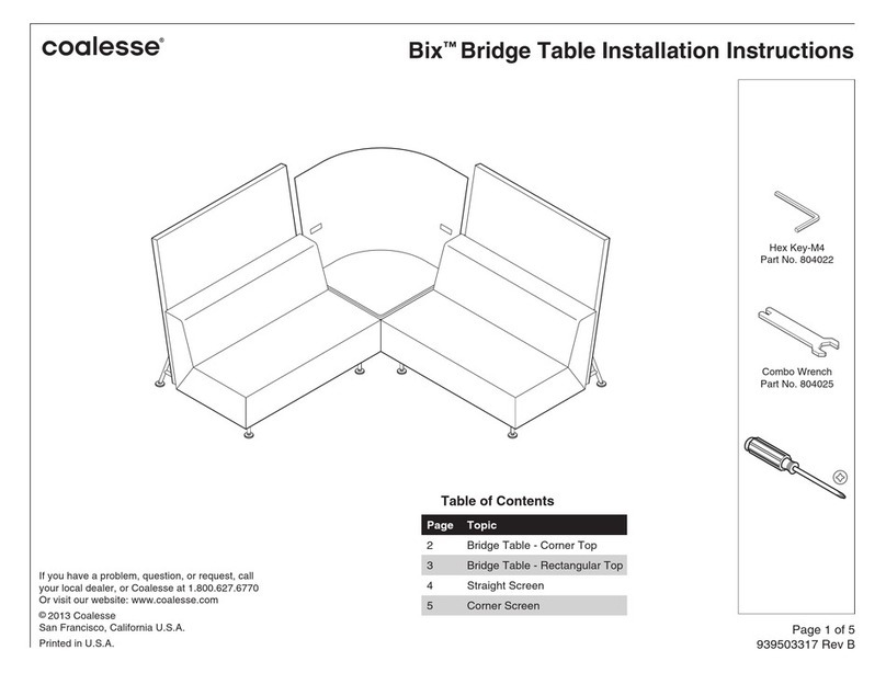 Coalesse Bix Bridge Table User manual Coalesse Bix Bridge Table User manual