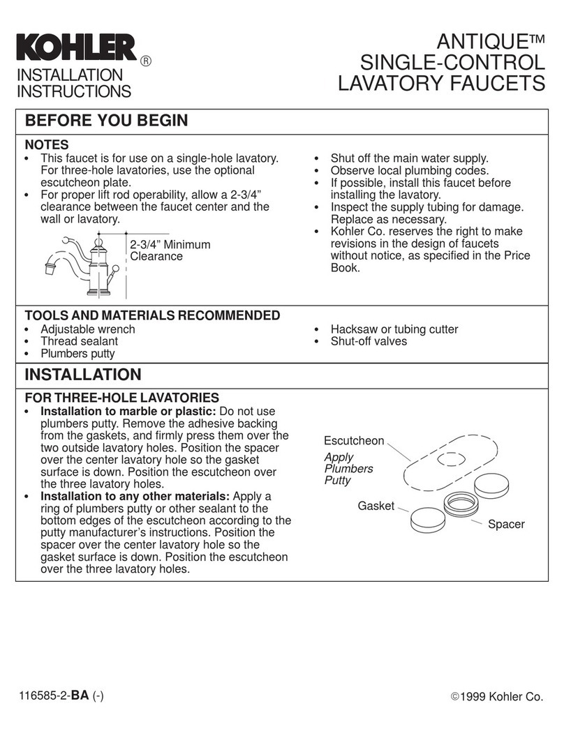 Kohler ANTIQUE Series User manual