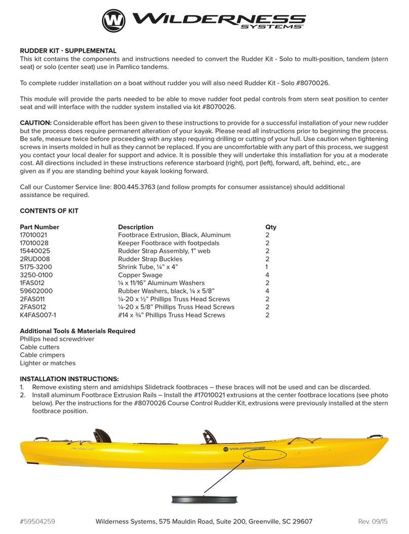 Wilderness Systems RUDDER KIT Supplemental manual