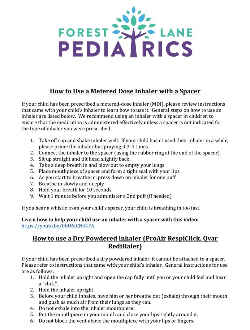 FOREST LANE PEDIATRICS Metered Dose Inhaler User manual