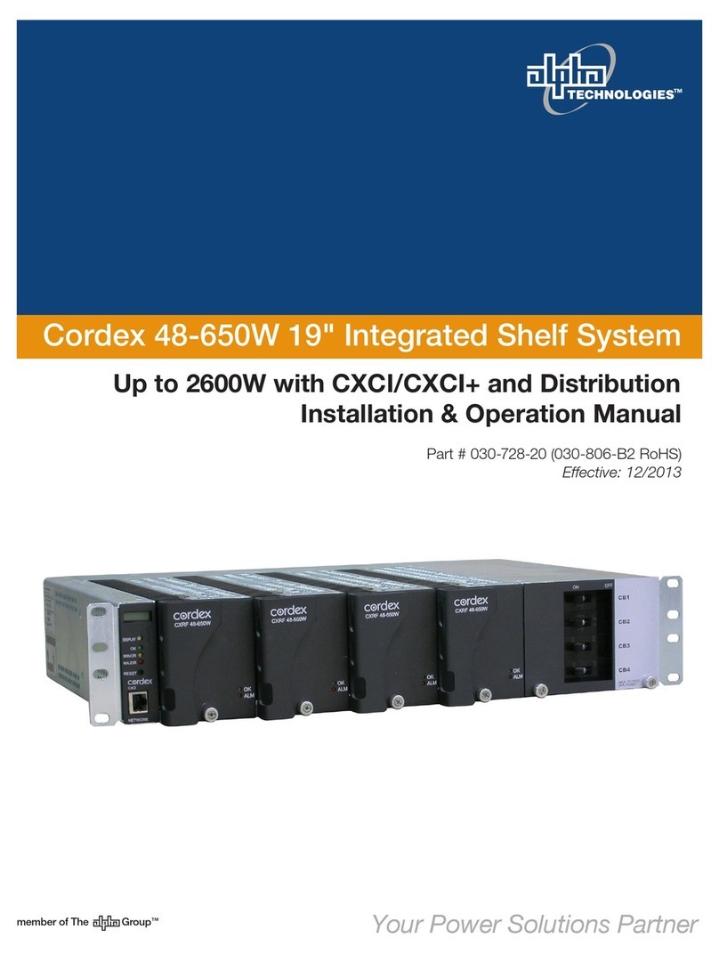 Alpha Technologies Cordex 48-650W User manual