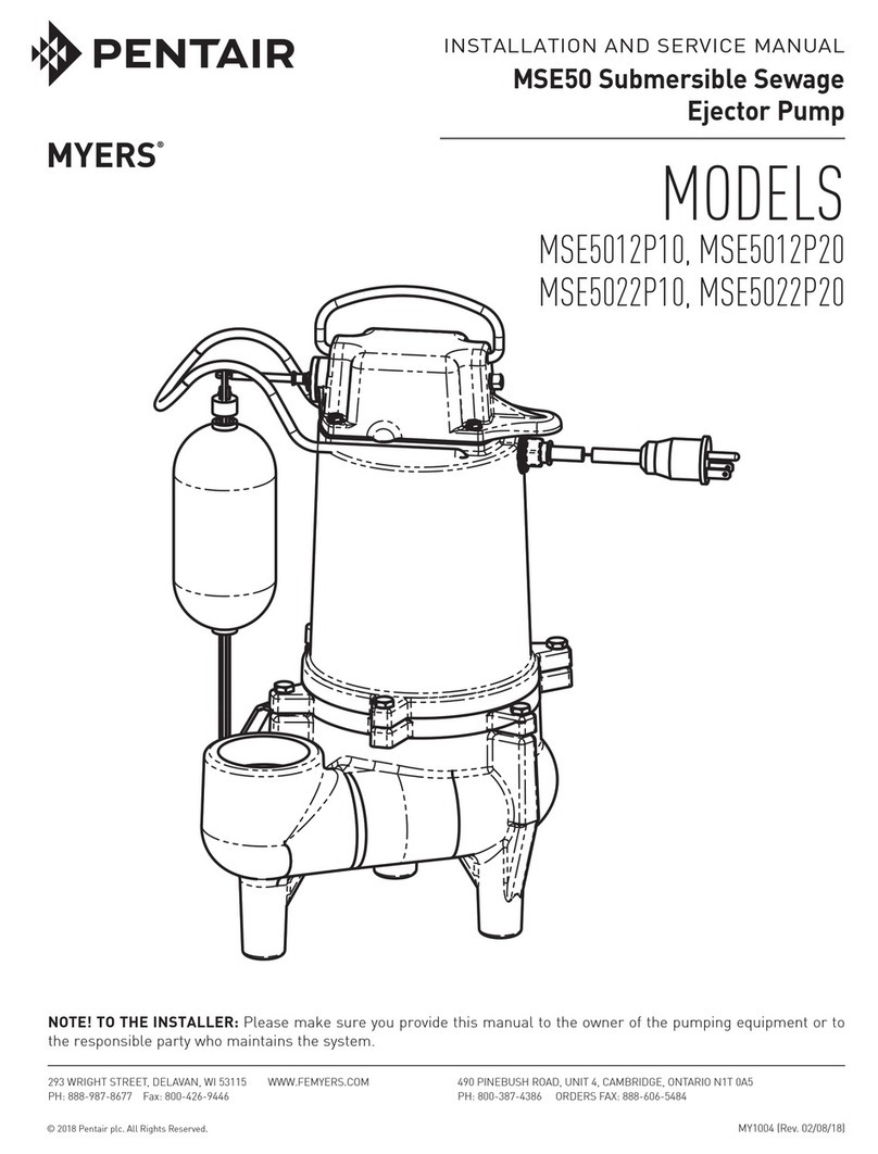Pentair MYERS MSE50 Series Manual