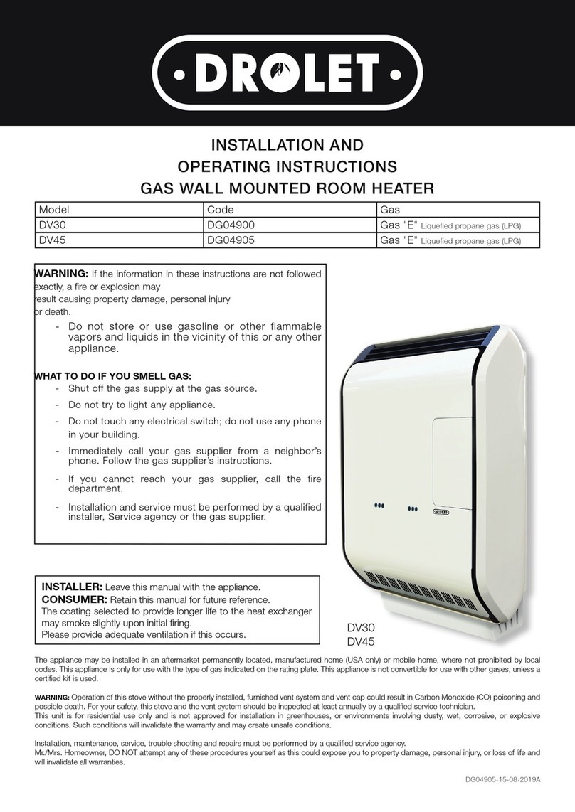 Drolet DV30 Installation and operating instructions Drolet DV30 Installation and operating instructions