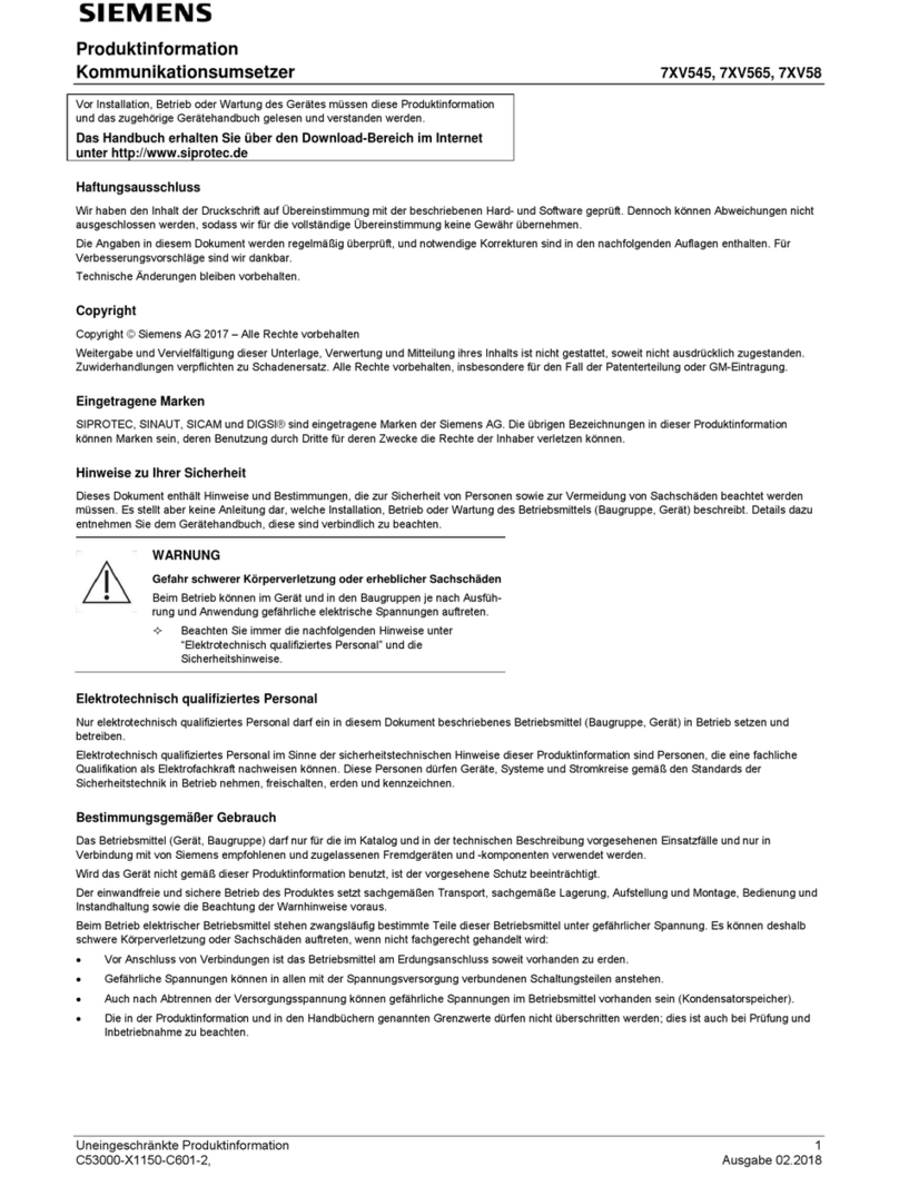 Siemens 7XV545 Product information