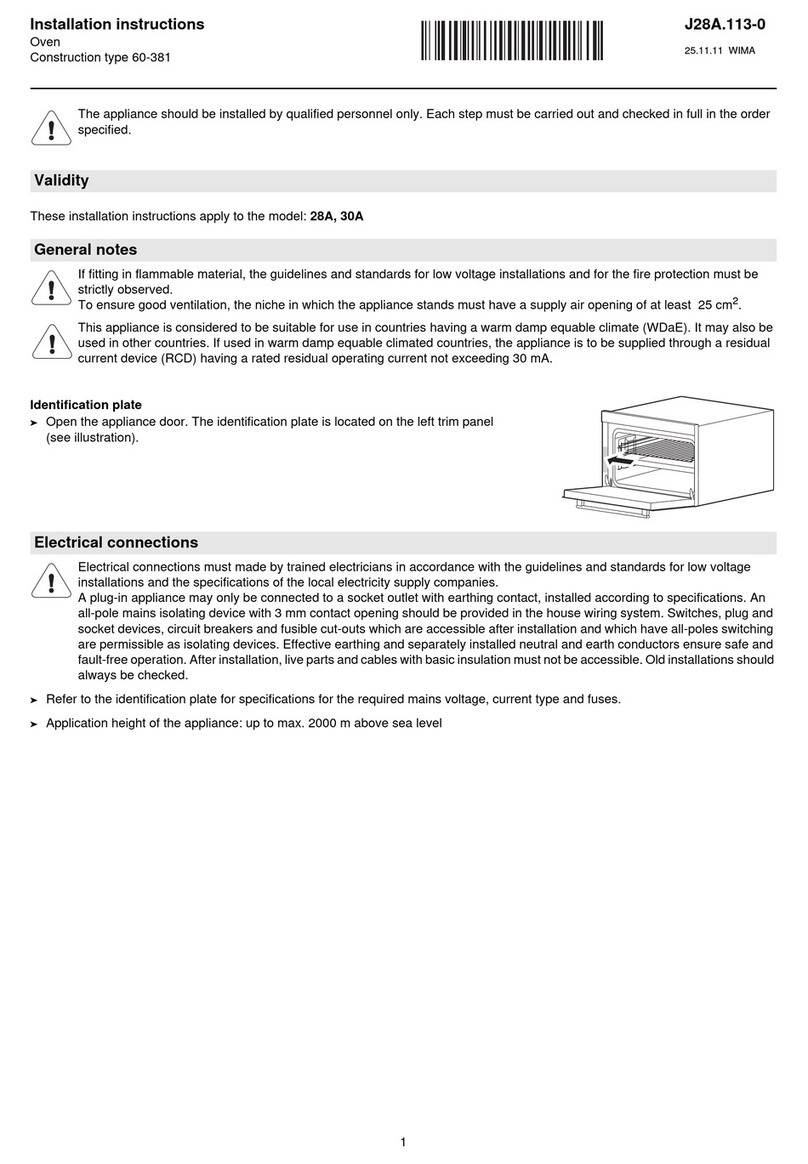 V-ZUG 60-381 installation instructions