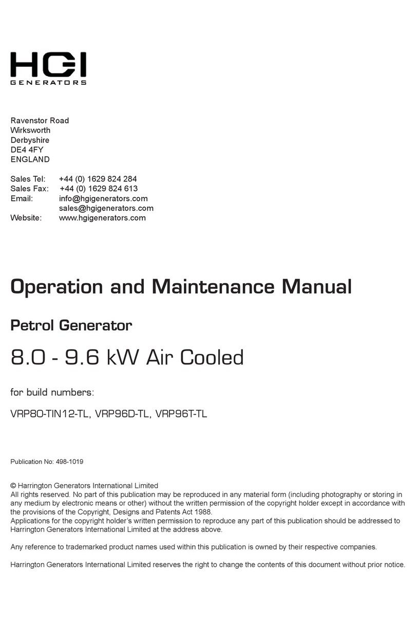 HGI Generators VRP80-TIN12-TL Operation and maintenance manual