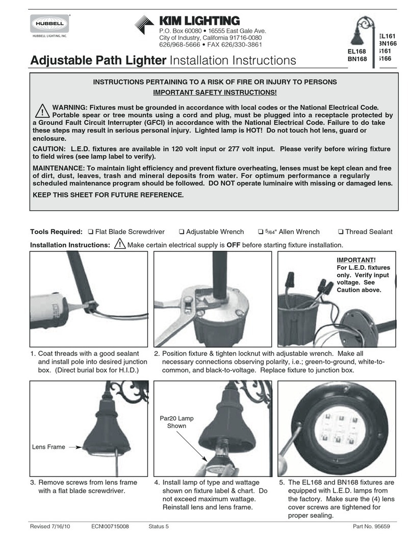 Hubbell Kim Lighting EL161 User manual