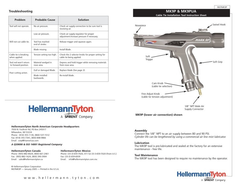 Spirent HellermannTyton MK9PUA instruction sheet Spirent HellermannTyton MK9PUA instruction sheet