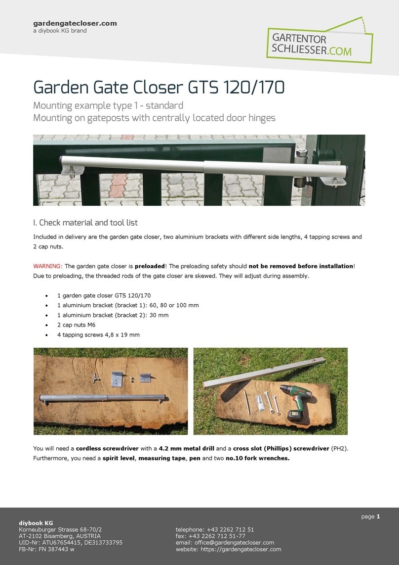 diybook KG Garden Gate Closer GTS 120 Mounting instructions