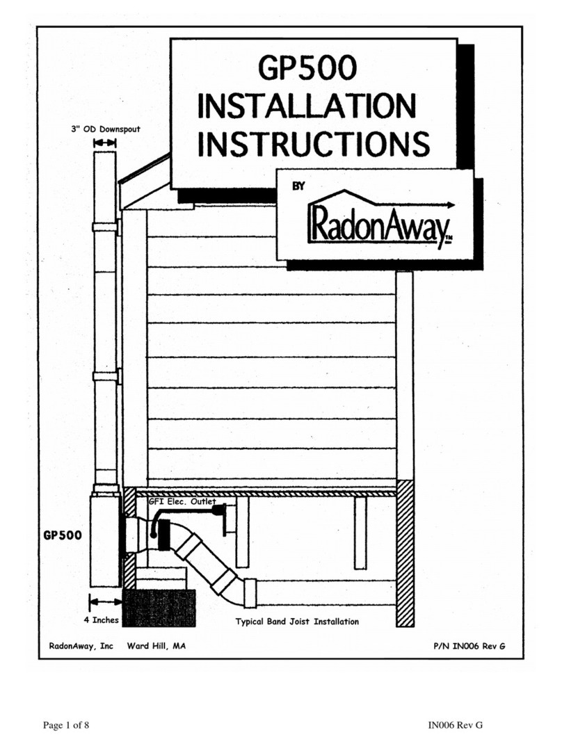 RadonAway GP500 User manual
