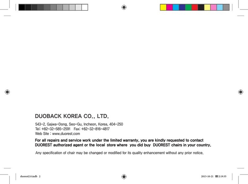 Duoback Korea Duorest 2.0 Series user manual Duoback Korea Duorest 2.0 Series user manual
