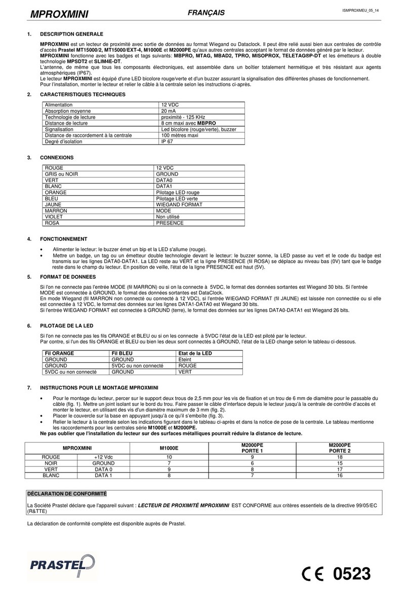 PRASTEL MPROXMINI quick start guide