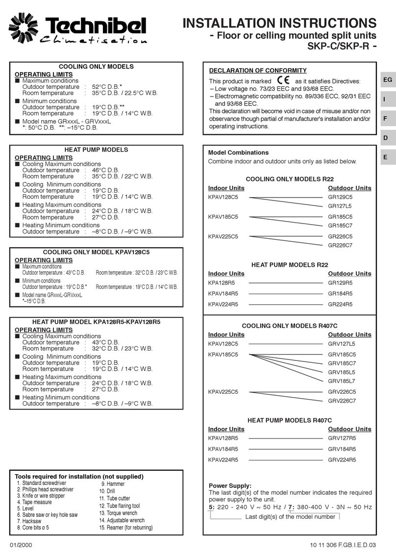 Technibel Climatisation GR12 Series User manual
