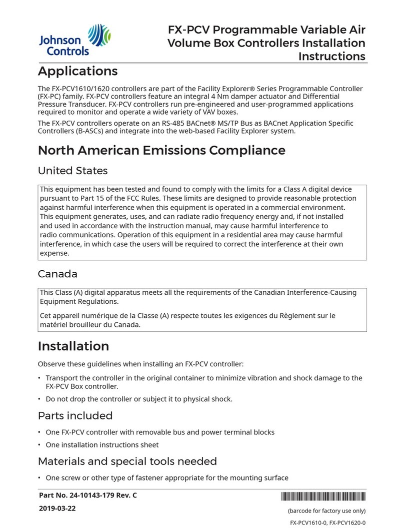 Johnson Controls FX-PCV Series User manual Johnson Controls FX-PCV Series User manual