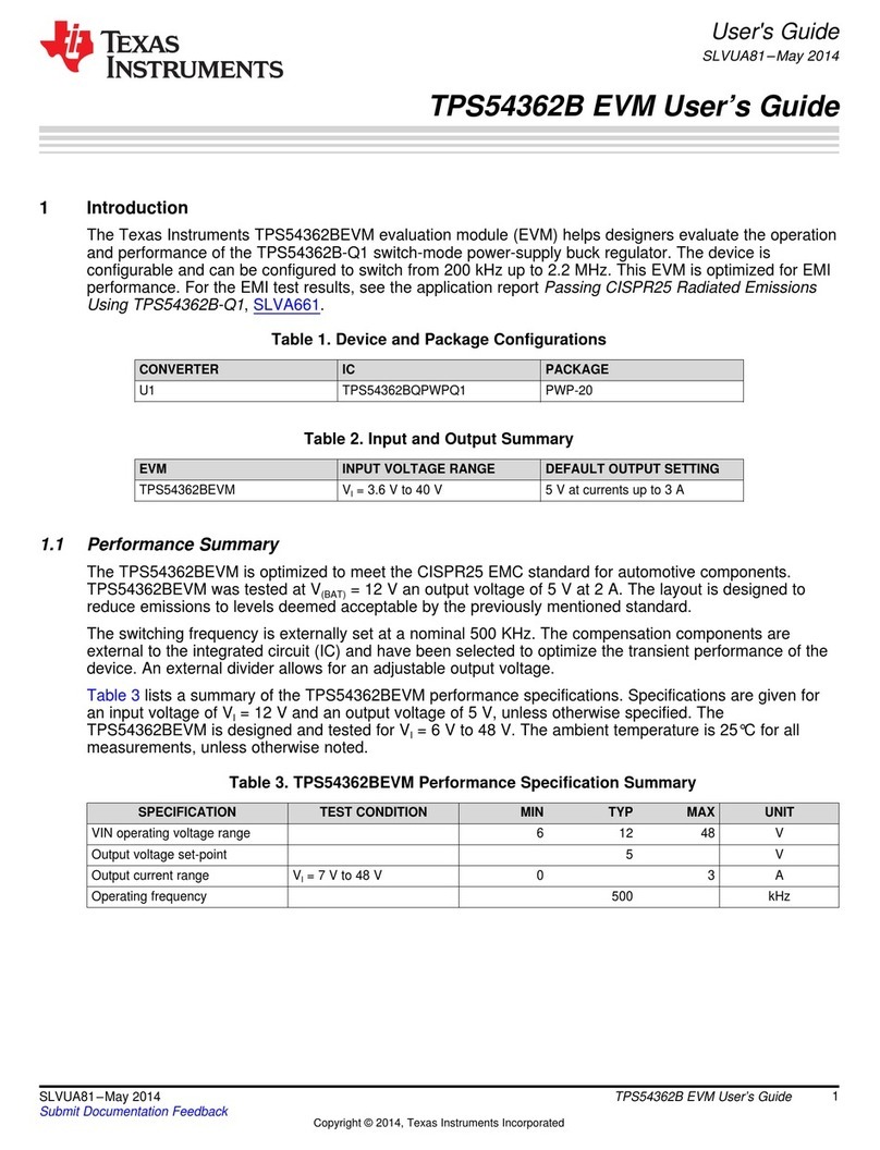 Texas Instruments TPS54362B EVM User manual Texas Instruments TPS54362B EVM User manual