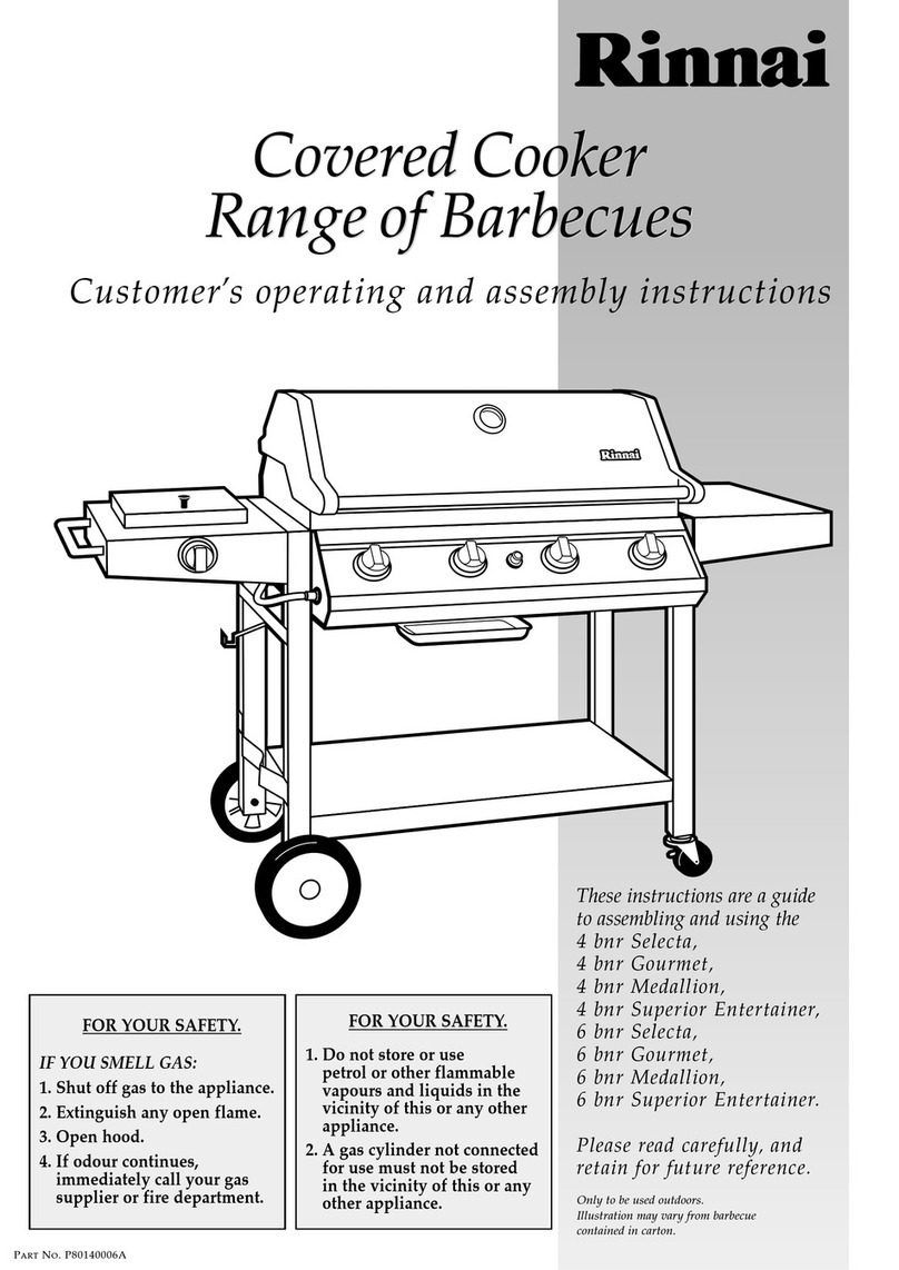 Rinnai 4 burner Gourmet Customer's operating and assembly instructions Rinnai 4 burner Gourmet Customer's operating and assembly instructions