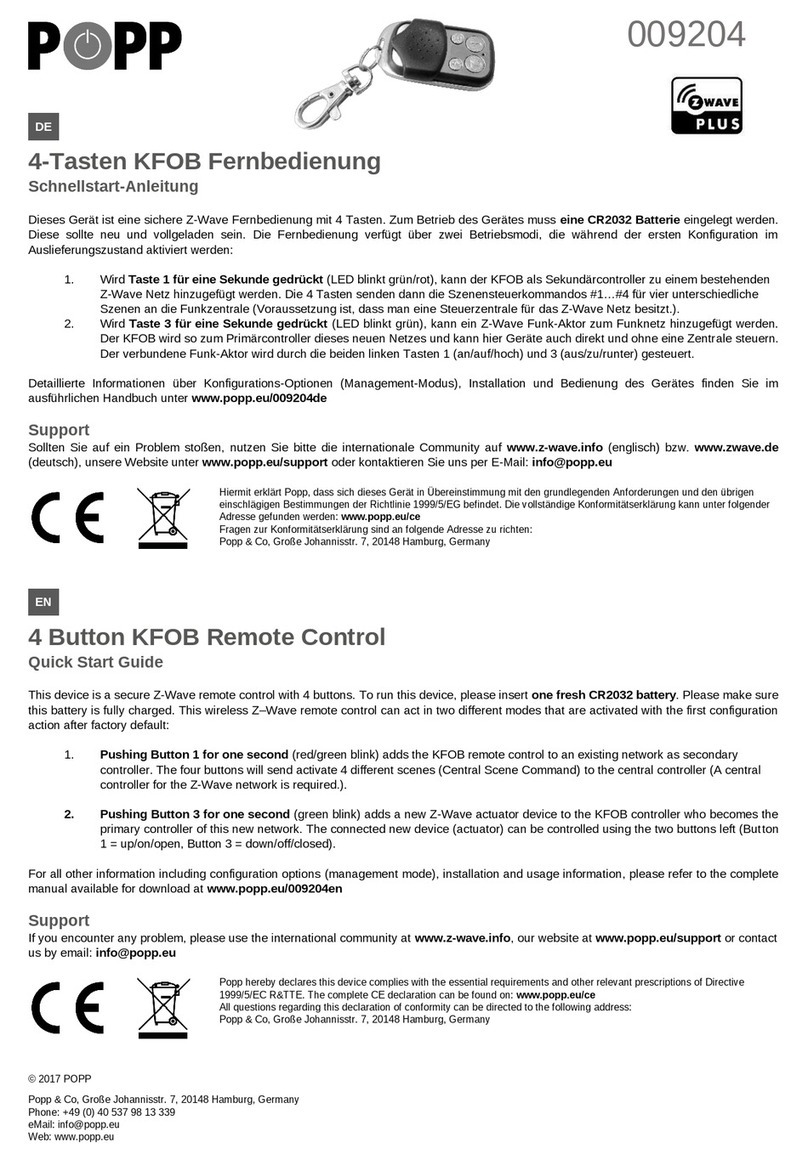Popp 009204 quick start guide