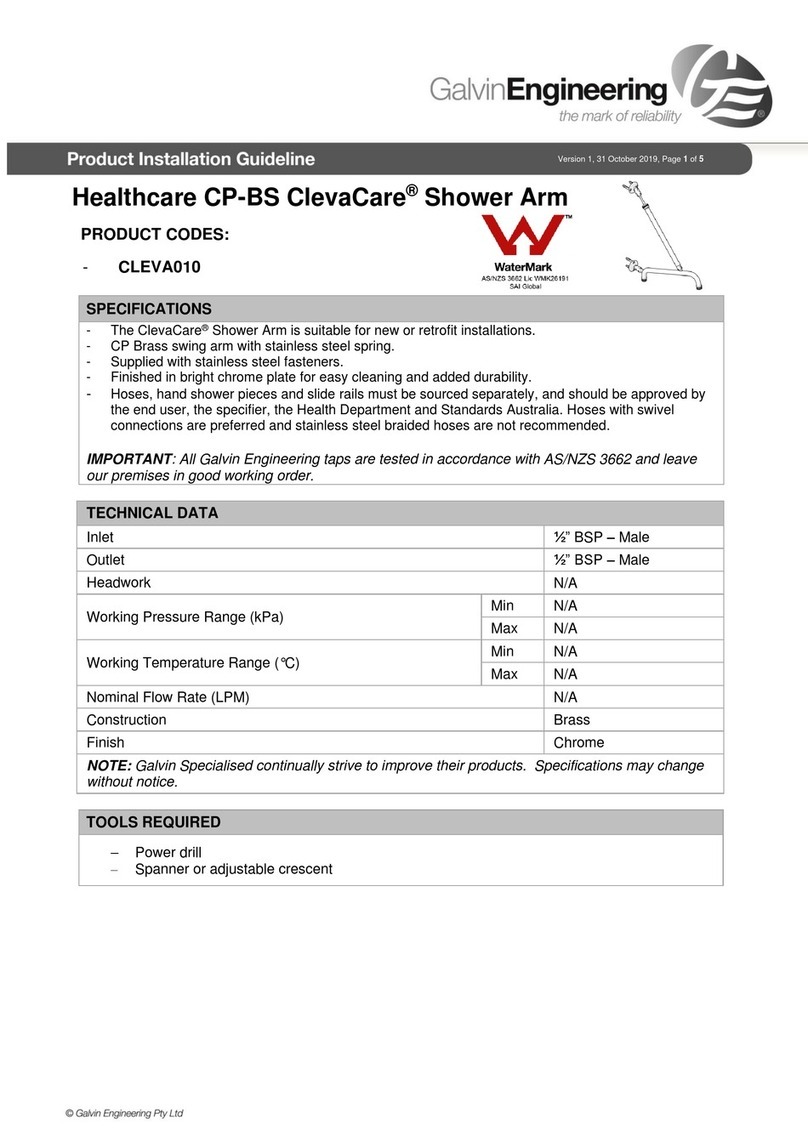 Galvin Engineering ClevaCare CLEVA010 Installation guidelines