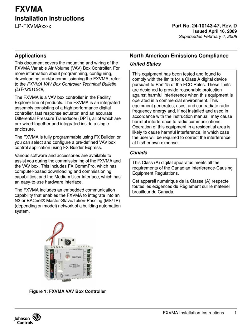 Johnson Controls LP-FXVMA Series installation instructions
