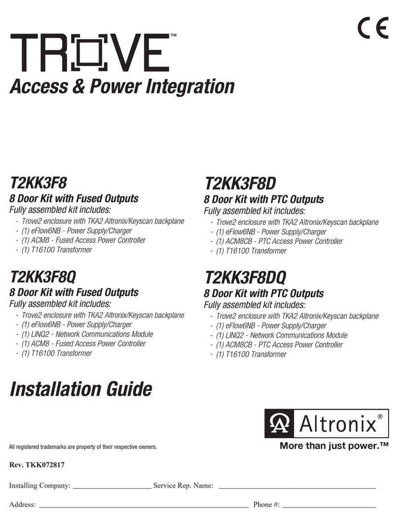 Altronix Trove T2KK3F8 User manual