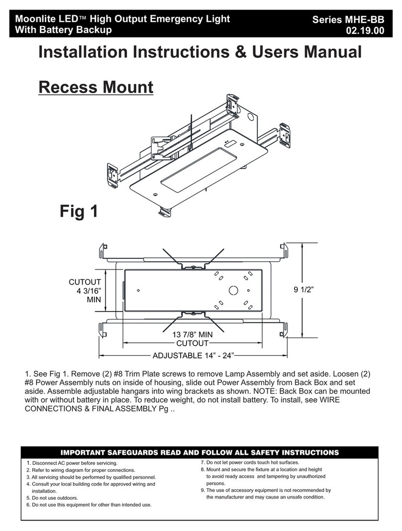 Signtex Moonlite LED MHE-BB Series Installation instructions & user manual