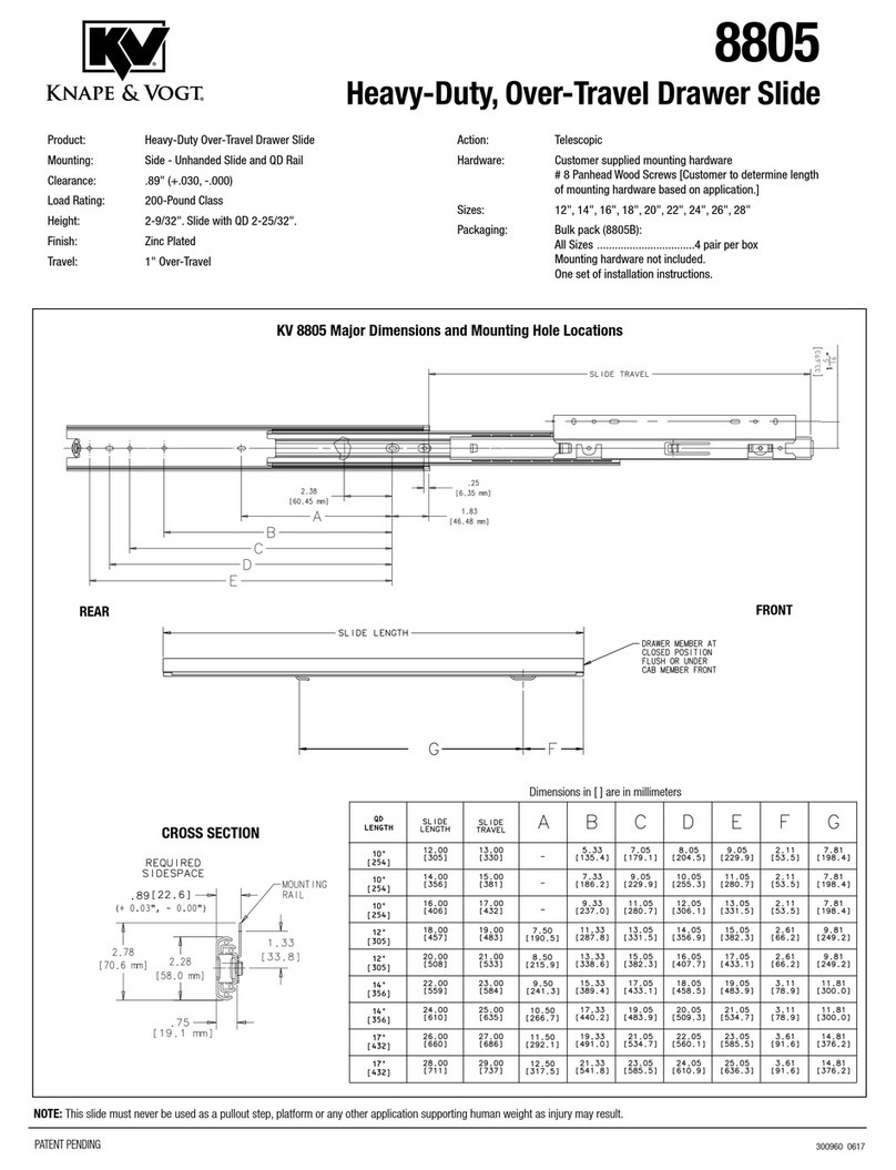 Knape&Vogt 8805 User manual