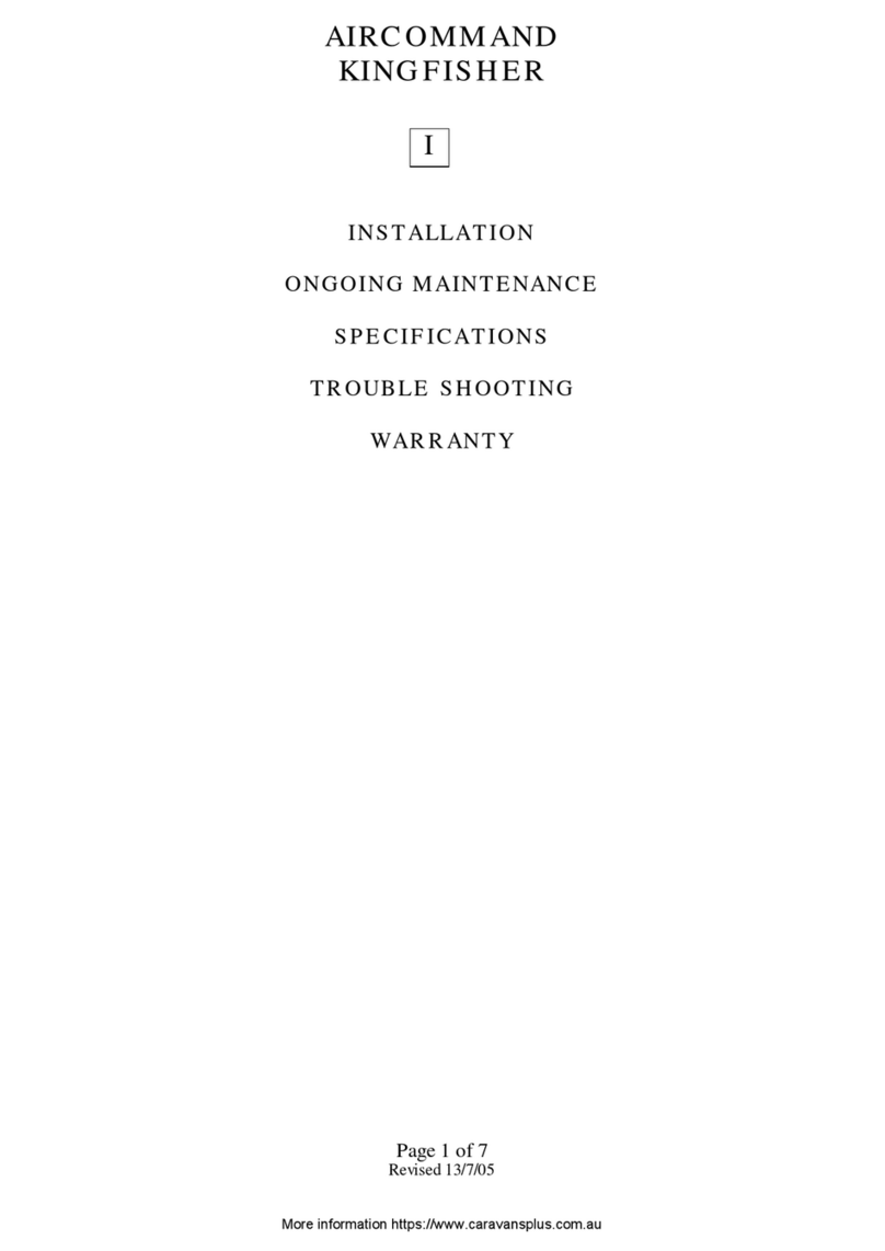 Aircommand Kingfisher Installation, Ongoing Maintenance, Specifications, Trouble Shooting, Warranty