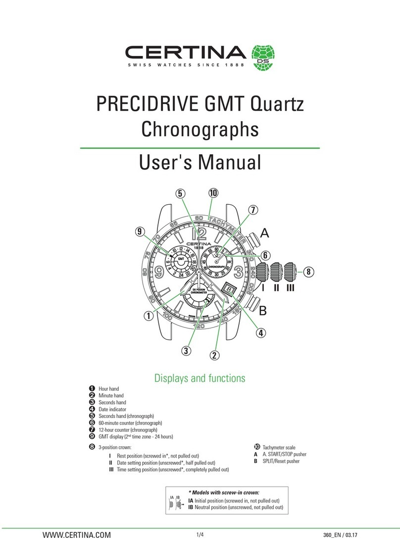 Certina PRECIDRIVE GMT Quartz User manual