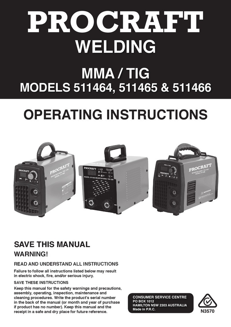 PROCRAFT 511464 operating instructions